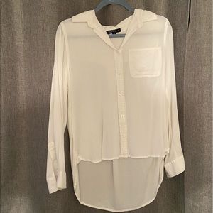White button down top